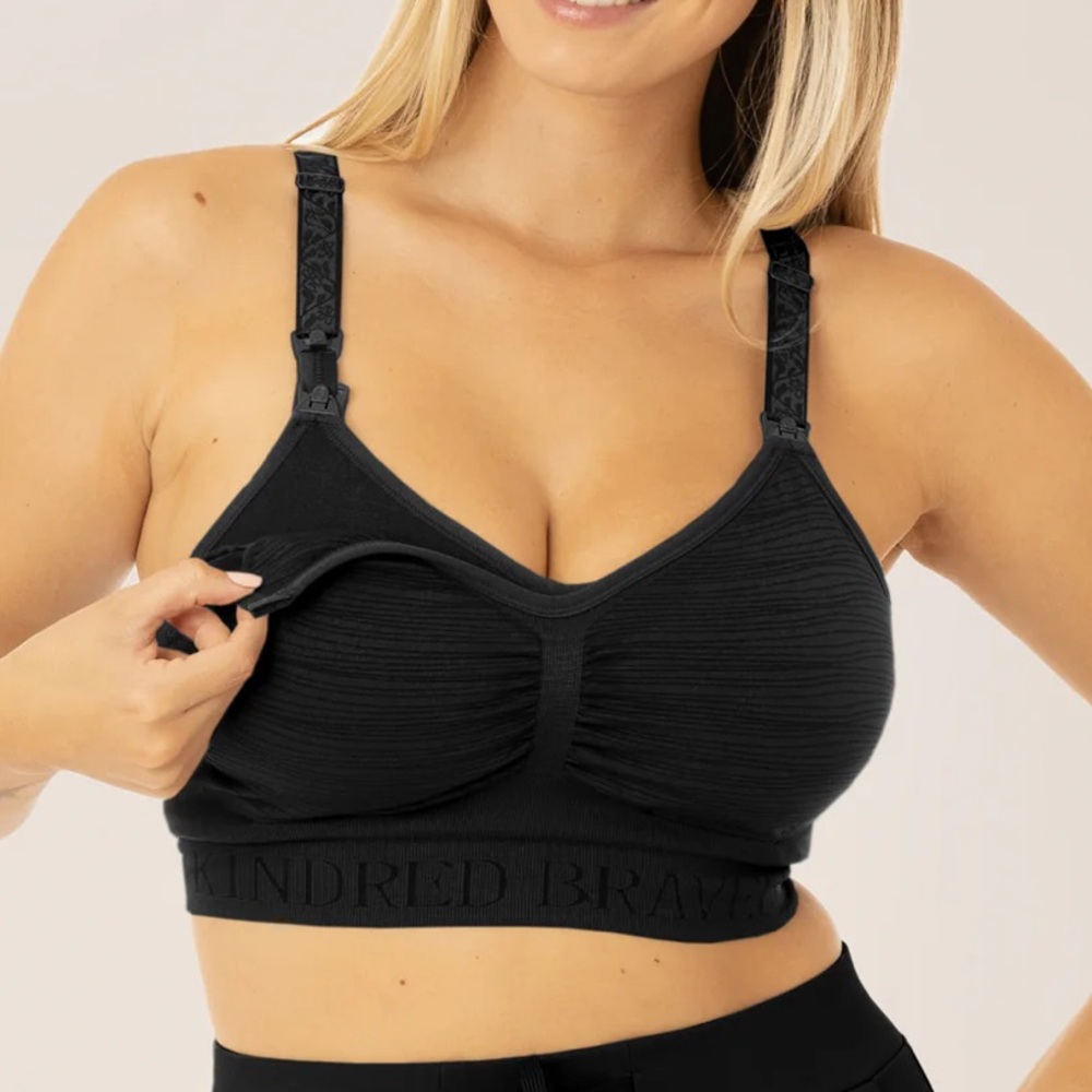 Kindred Bravely Sublime Hands-Free Pumping & Nursing Bra Black Size Large Busty